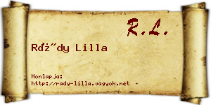 Rády Lilla névjegykártya